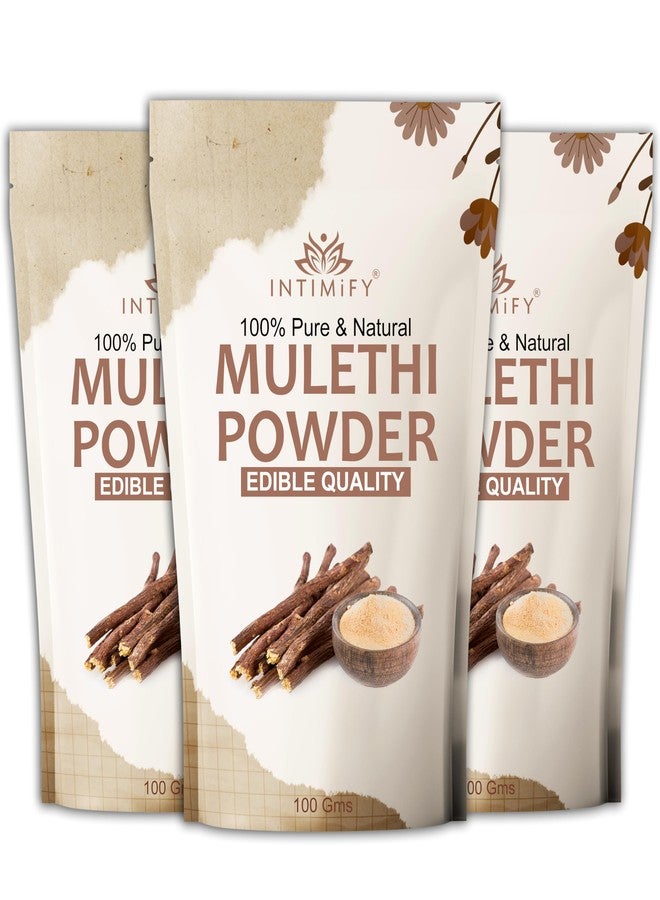 INTIMIFY Mulethi Powder For Face Whitening, Eating, Drinking | Can be Use Both Women & Men | (100 Gms X 3 Pack) - Image 1