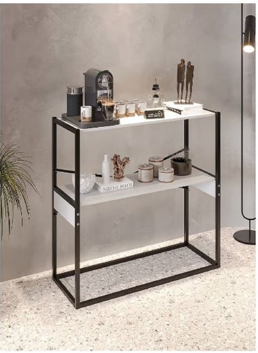 Coffee Corner Table, Entryway Console Table, To Arrange And Organize Your Needs - White / Black 