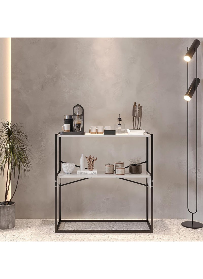 AGD - Coffee Corner Table, Entryway Console Table, To Arrange And Organize Your Needs - White / Black - Image 1