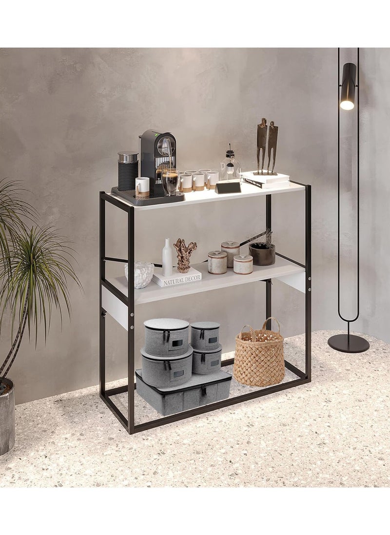 AGD - Coffee Corner Table, Entryway Console Table, To Arrange And Organize Your Needs - White / Black - Image 1