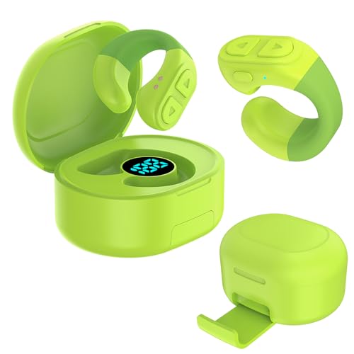 SSOBZELR TikTok Scrolling Ring Remote, Bluetooth Page Turner for iPhone/Android/iPad, Hands‑Free Scroll/Like/Next/Volume Control, Rechargeable USB‑C, Includes Phone Stand - Image 1
