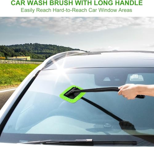 X XINDELL Xindell Windshield Cleaner Tool – Inside Car Window Cleaning Kit with 22“ Detachable Handle, Interior Windshield Squeegee for Clear Vision, Auto Detailing Kit for Car, Home & Outdoor Windows - Image 4