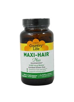 Country Life Maxi Hair Plus 500 mcg Biotin for Healthier Hair and Skin and Strong Nails120 Vegetarian Capsule 