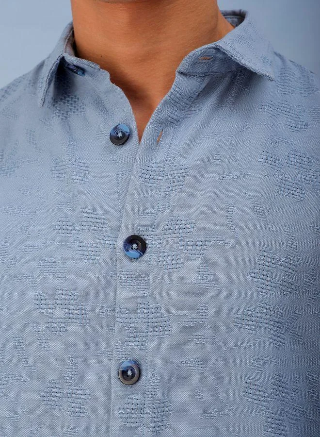 The Indian Garage Co Men Relaxed Fit Solid Full Sleeves Cutaway Collar Resort Wear Shirt