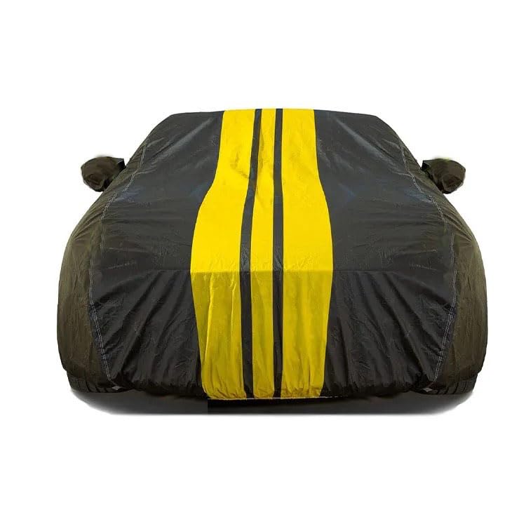 PROTEGO All Weather Protection Car Cover for Maruti Suzuki Celerio | Anti Dust, 100% Waterproof, Durable Cover - Triple Stitched Elastic Grip with Mirror Pocket | (Spyro Legend,Black & Yellow) - Image 1