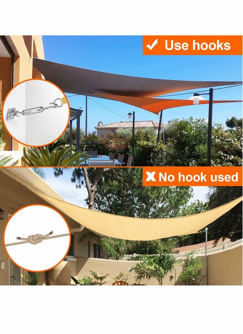KASTWAVE - Awning Attachment Set Heavy Duty Sun Shade Sail Stainless Steel Hardware Kit for Triangle and Square Rectangle Sun Shade Sail Fixing Accessories Shade Sail Hardware Kit - Image 1