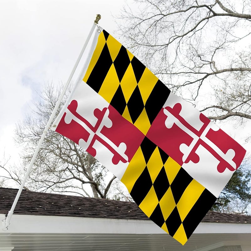 ARSOF Maryland Sates Flags 3x5 Double Sided Outdoor MD Maryland Flags Heavy Duty 3 Ply with Durable Canvas Header and Brass Grommets Vivid Colors - Image 2