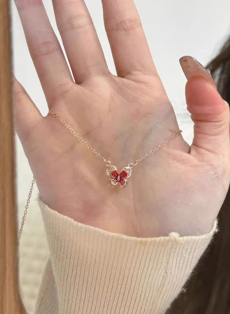 سيمهو سلسال نسائي عصري من الاستانلس ستيل مطلي باللون الذهبي - Image 4