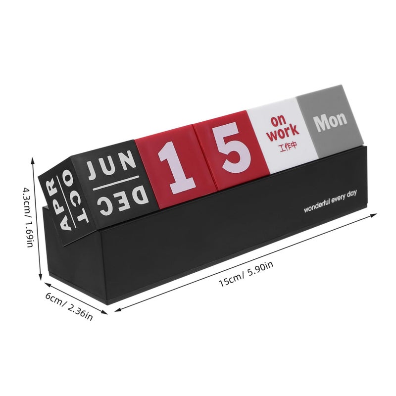 Updated Perpetual Wooden Calendar Block With Removable Date Cubes Desk Calendar For Home Office Bedroom Decoration Gift - Image 4
