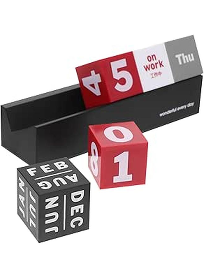 Updated Perpetual Wooden Calendar Block With Removable Date Cubes Desk Calendar For Home Office Bedroom Decoration Gift - Image 1