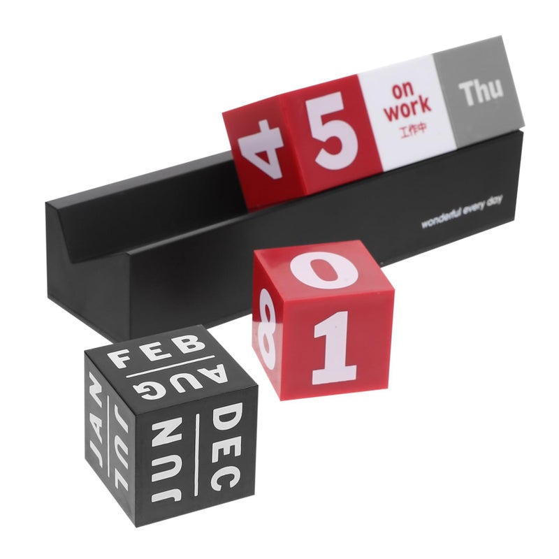 Updated Perpetual Wooden Calendar Block With Removable Date Cubes Desk Calendar For Home Office Bedroom Decoration Gift - Image 2