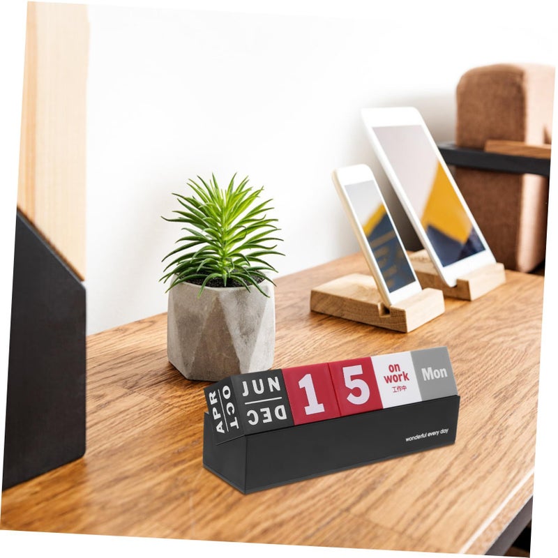 Updated Perpetual Wooden Calendar Block With Removable Date Cubes Desk Calendar For Home Office Bedroom Decoration Gift - Image 5