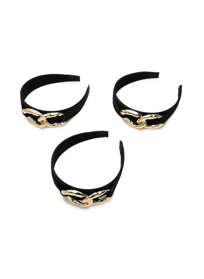 SOHI Black fabric Gold plated chain Hair band for Women and Girls | Head Jewellery for women | Hair belt for girls | Fancy hair band | Hair Accessories for brides | Stylish & Trendy - Image 5