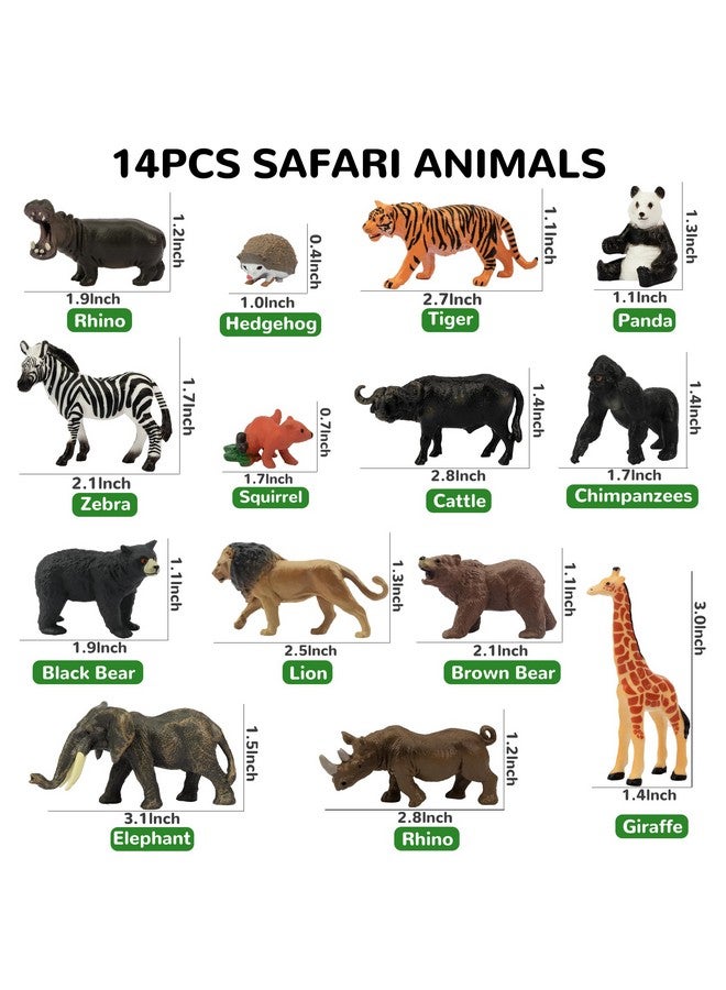TOYMANY مجموعة ألعاب حيوانات الغابة الصغيرة 14 قطعة 1-2" ، تماثيل حيوانات حديقة الحيوان المصغرة الواقعية ، مجموعة تزيين كعكة ، هدية عيد الفصح وعيد الميلاد وهدية عيد الميلاد ومشروع مدرسي للأطفال الصغار - Image 5