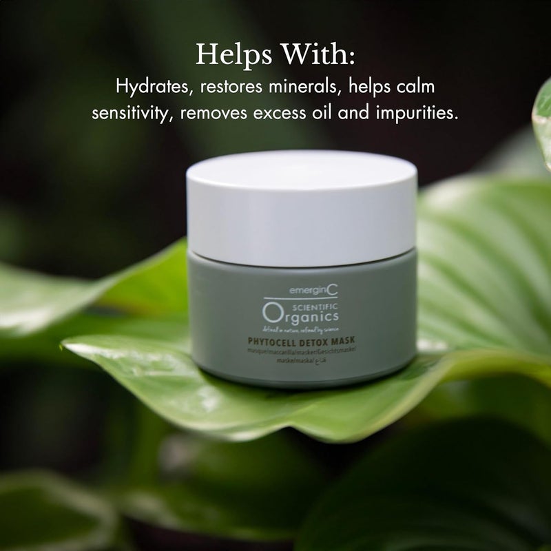 emerginC Scientific Organics Phytocell Detox Mask - Hydrating Facial Mask with French Green Clay, Seaweed & Plant Stem Cells - Image 2