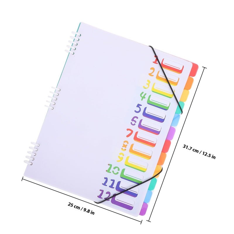 A4 Expanding File Folder with 12 Pockets White Accordion Document Organizer for School and Office - Image 3