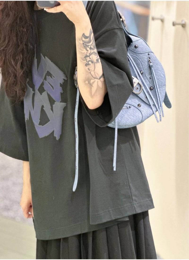 jp JW PEI matte leather croissant bag large-capacity motorcycle shoulder cross-body armpit bag  - Image 2