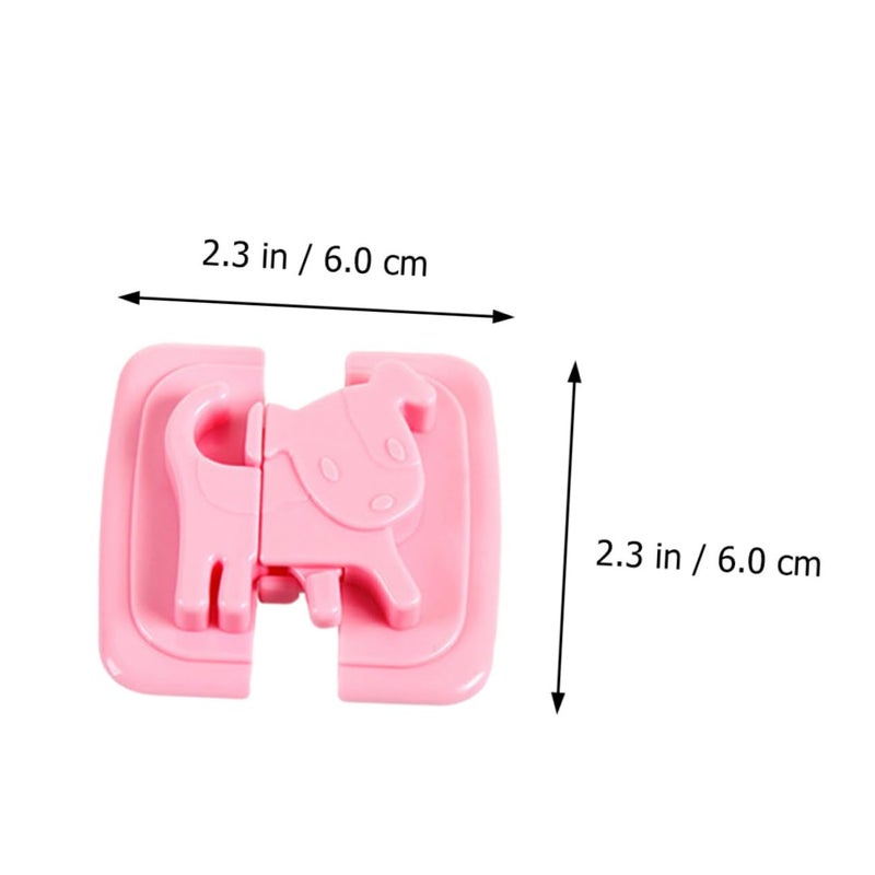Child Safety Locks 4 Pack Cabinet Fridge Locks Pinch Design Green Blue White Pink - Image 3