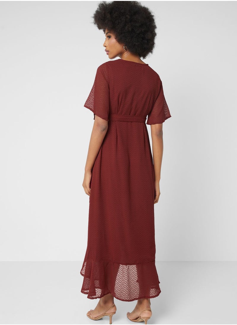 ELLA - Ruffle Hem A-Line Dress - Image 1