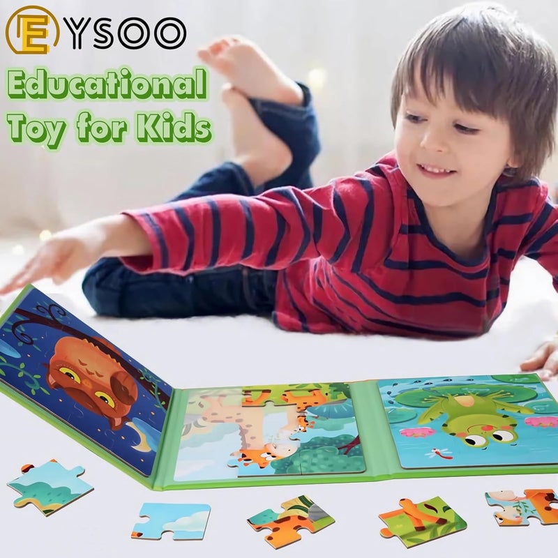 EYSOO Magnetic Jigsaw Puzzles 3 Pack Jigsaw Puzzle for Kids 9+12+16 PCS Toddler Puzzles Portable Travel Toy for 3+ Kids Boys Girls (Level 1-A) - Image 4