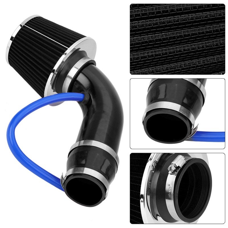 Cold Air Intake Kit: 76mm Black Aluminum Induction Pipe - High Temperature Resistant Anti-Corrosion Durable Funnel-Shaped Hose for Modified Vehicles & 76mm Diameter Cars - Image 3