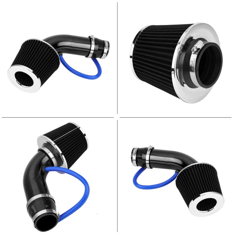 Cold Air Intake Kit: 76mm Black Aluminum Induction Pipe - High Temperature Resistant Anti-Corrosion Durable Funnel-Shaped Hose for Modified Vehicles & 76mm Diameter Cars - Image 2