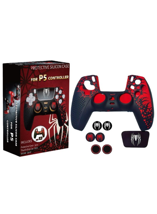 كونشاو جلد سيليكون مضاد للانزلاق لوحدة تحكم PS5، إكسسوارات وحدة تحكم PS5، غطاء واقٍ ناعم لوحدة تحكم PlayStation 5 مع ملصقات لوحة لمس - Image 1