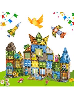 AlsayedP 116 Pcs Diamond Magnetic Bricks Animal Paradise Creative Magnetic Building Blocks Toy Set for Kids Educational Magnetic Tiles for Boys and Girls (Animal 116pcs)  - Image 1