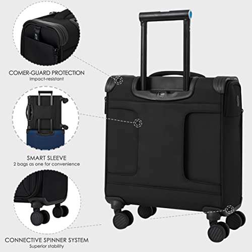Verage Toledo Underseat Carry On Luggage 15-Inch Softside Small Suitcase with Spinner Wheels & USB Port (Black, Carry-On 15-Inch) - Image 5