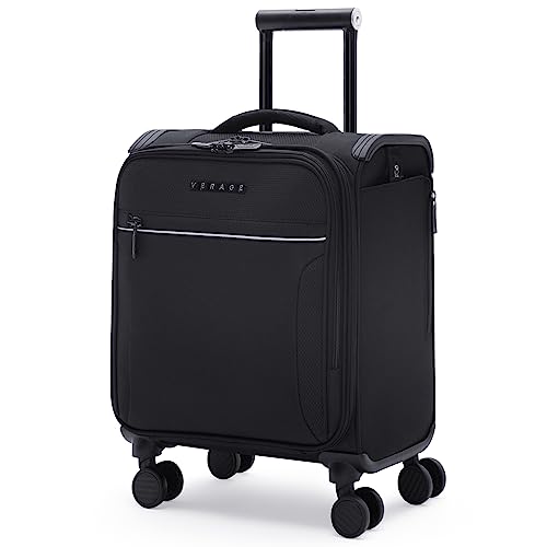 Verage Toledo Underseat Carry On Luggage 15-Inch Softside Small Suitcase with Spinner Wheels & USB Port (Black, Carry-On 15-Inch) - Image 1