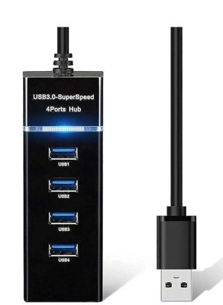 4 Port USB 3.0 Hub Adapter - Ultra Slim Data USB Hub with 30 CM Extended Cable and LED Indicator Compatible for MacBook/Mac mini/iPad/PC/PS4/PS5, Flash Drive, Mobile HDD - pzsku/Z6DC367DA914E954F65C9Z/45/_/1734191674/fc02d717-b669-48e1-8f15-a77f34d4fbc5