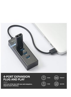 Generic 4 Port USB 3.0 Hub Adapter - Ultra Slim Data USB Hub with 30 CM Extended Cable and LED Indicator Compatible for MacBook/Mac mini/iPad/PC/PS4/PS5, Flash Drive, Mobile HDD  - Image 2
