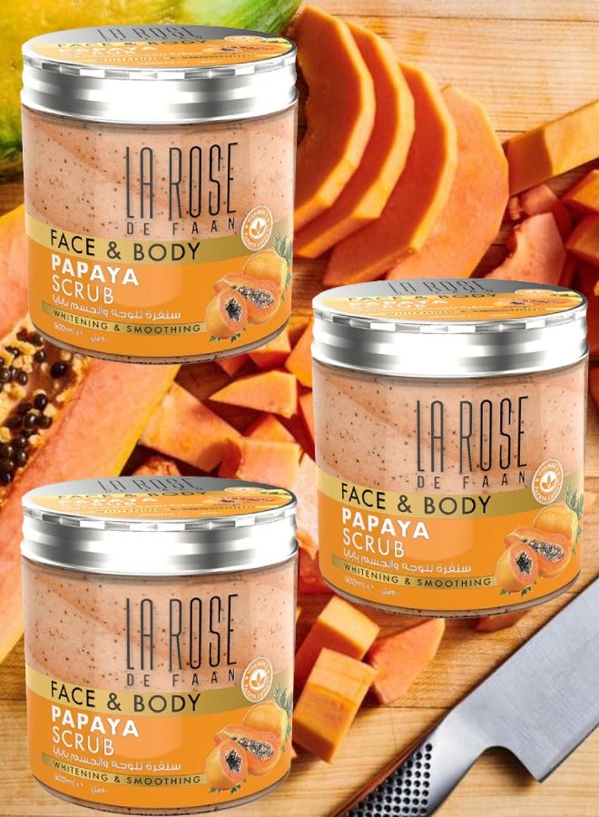 La Rose 3 Pieces Face And Body Papaya Scrub 500ML - Image 1