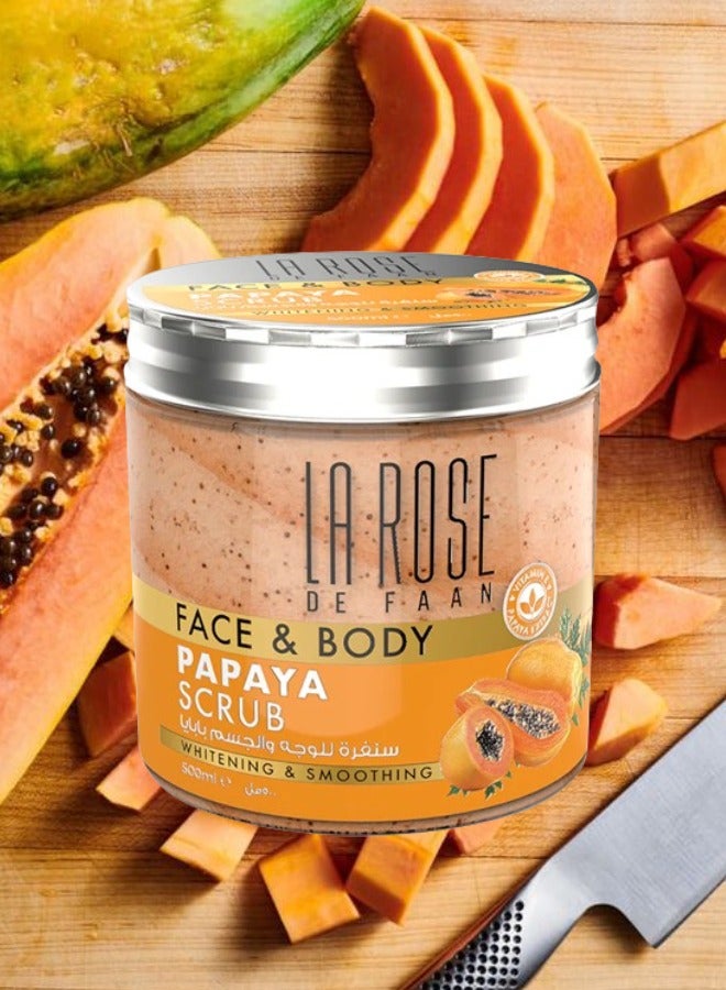 La Rose 3 Pieces Face And Body Papaya Scrub 500ML - Image 2