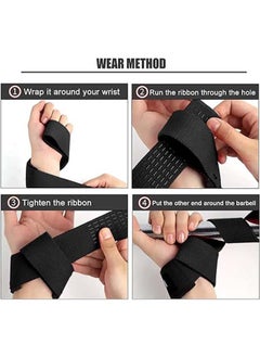 SKDK Lifting Wrist Straps Padded Cotton Wrist Straps with Anti-slip silicone For Improved Grip  Padded Wrist Support Cross Fit Training Hand Bar Straps Bodybuilding Powerlifting Fitness Exercise Grips  - Image 3