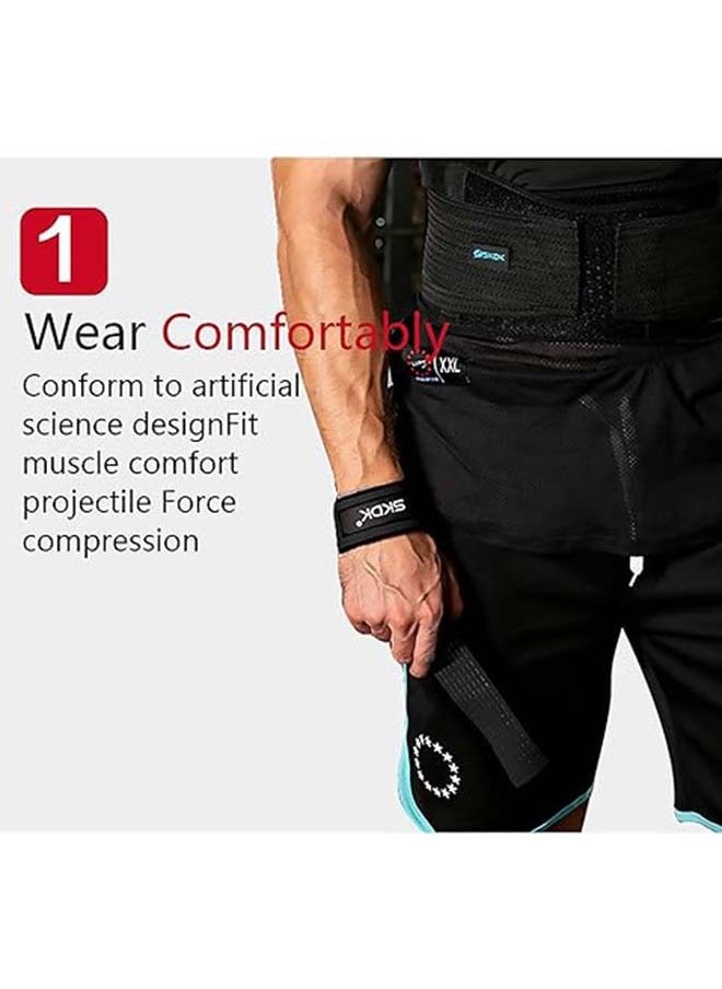 SKDK Lifting Wrist Straps Padded Cotton Wrist Straps with Anti-slip silicone For Improved Grip  Padded Wrist Support Cross Fit Training Hand Bar Straps Bodybuilding Powerlifting Fitness Exercise Grips  - Image 4