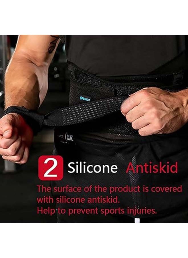 SKDK Lifting Wrist Straps Padded Cotton Wrist Straps with Anti-slip silicone For Improved Grip  Padded Wrist Support Cross Fit Training Hand Bar Straps Bodybuilding Powerlifting Fitness Exercise Grips  - Image 5