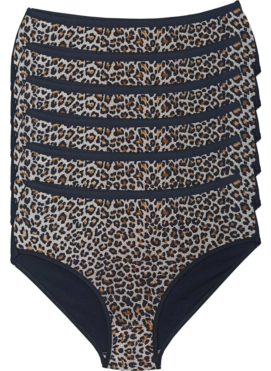 بلونس Leopard Printed High Waist Lycra Cotton Bato Panties 6 Pieces