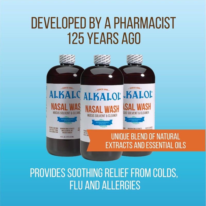 Alkalol غسول أنفي أصلي 3 عبوات 16 أونصة سائلة عبوة من 3 - Image 4