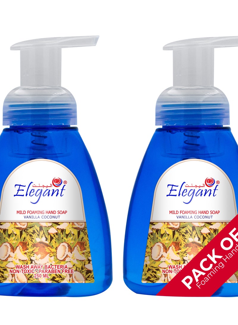 Elegant غسول يد رغوي بالفانيليا وجوز الهند 250 مل مجموعة من 2 - Image 1