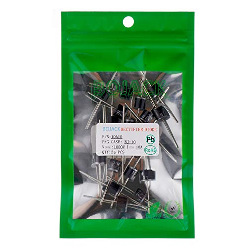 BOJACK 10A10 Rectifier Diode 10 A 1000 V Axial 10A10 10 amp 1000 volt Electronic Silicon Diodes (Pack of 25) - Image 3