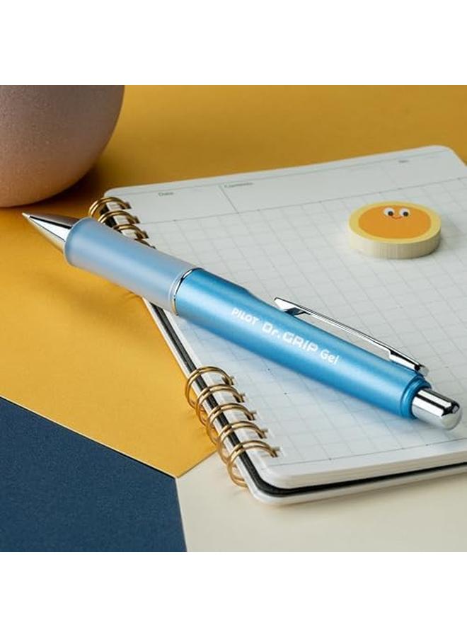 بايلوت دكتور جريب ليميتد حبر جل قابل لإعادة الملء وقابل للسحب قلم كرة دوارة ذو نقطة دقيقة معدنية زرقاء ثلجية برميل حبر أسود قلم واحد 36271 - Image 4