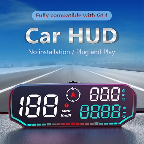 Yaouzicn G14 Car HUD GPS Digital Speedometer - Real - Time mph Display with Overspeed & Fatigue Alarm, Compass, Altitude Readout - Universal Fit for All Cars - Image 2
