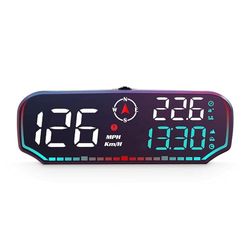 Yaouzicn G14 Car HUD GPS Digital Speedometer - Real - Time mph Display with Overspeed & Fatigue Alarm, Compass, Altitude Readout - Universal Fit for All Cars - Image 1