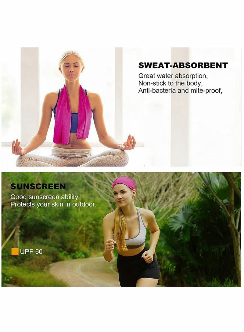 Excefore Cooling Towels 6 Pack Ice Towel 30 * 80 cm Mesh Cooling Towel Soft Breathable Chilly Towel for Neck Microfiber Towel for Yoga Golf Sport Running Gym Workout Camping Fitness - Image 5