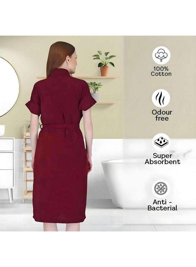 Kuber Industries Bathrobe for Women| Soft and Easy to Absorb & Dry| Unisex Bathrobe (Maroon) - Image 5