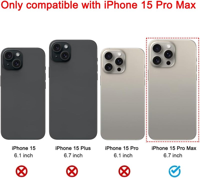 Perzework زجاج عدسة الكاميرا الخلفية البديل OEM لجهاز iPhone 15 Pro Max 6.7 بوصة مع لاصق مثبت مسبقًا وأدوات إصلاح - Image 2