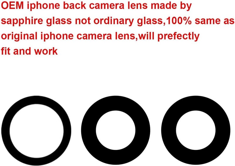 Perzework زجاج عدسة الكاميرا الخلفية البديل OEM لجهاز iPhone 15 Pro Max 6.7 بوصة مع لاصق مثبت مسبقًا وأدوات إصلاح - Image 3