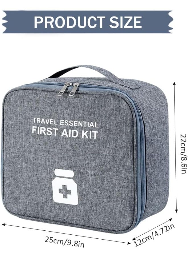 زوبا حقيبة إسعافات أولية فارغة للسفر – مثالية للطوارئ والتنقل والتنظيم الطبي(رمادي) كود 6015 - Image 3