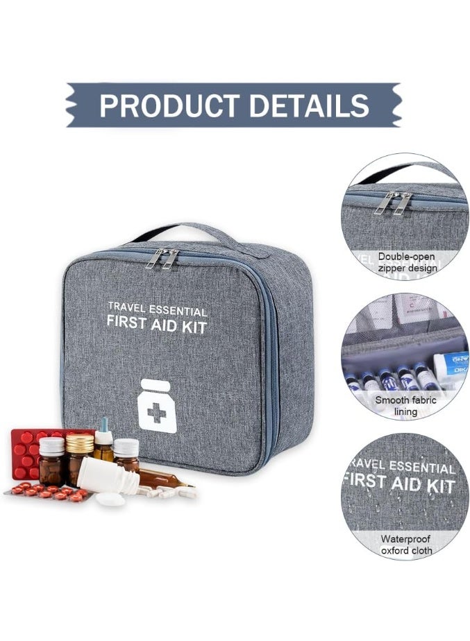 زوبا حقيبة إسعافات أولية فارغة للسفر – مثالية للطوارئ والتنقل والتنظيم الطبي(رمادي) كود 6015 - Image 1